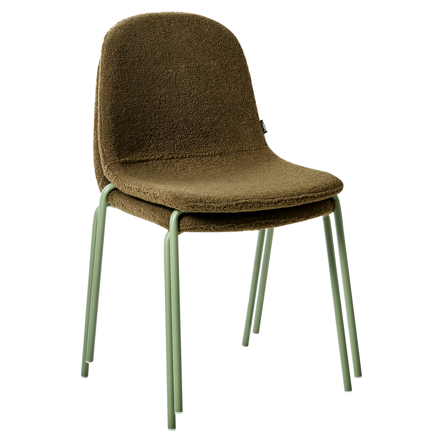 Elegant Conference Chairs Green Boucle With Iron Legs Set Of 2