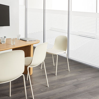 Modern Conference Chairs Set Of 2 Light Beige Polyester Seats