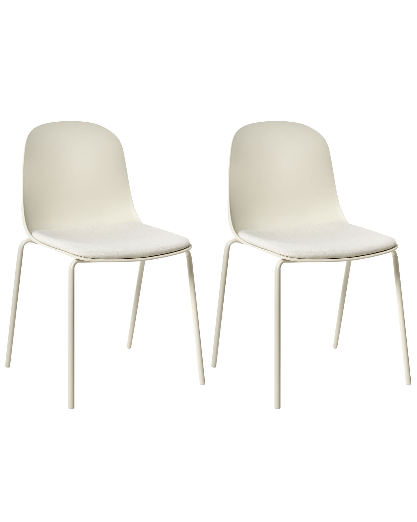 Modern Conference Chairs Set Of 2 Light Beige Polyester Seats