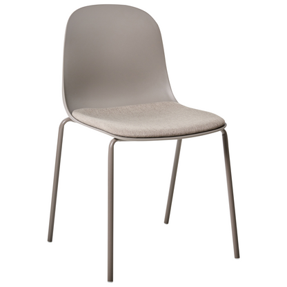 Office Conference Chairs Set of 2 Taupe Polyester Seat Plastic Backrest Iron Legs Modern