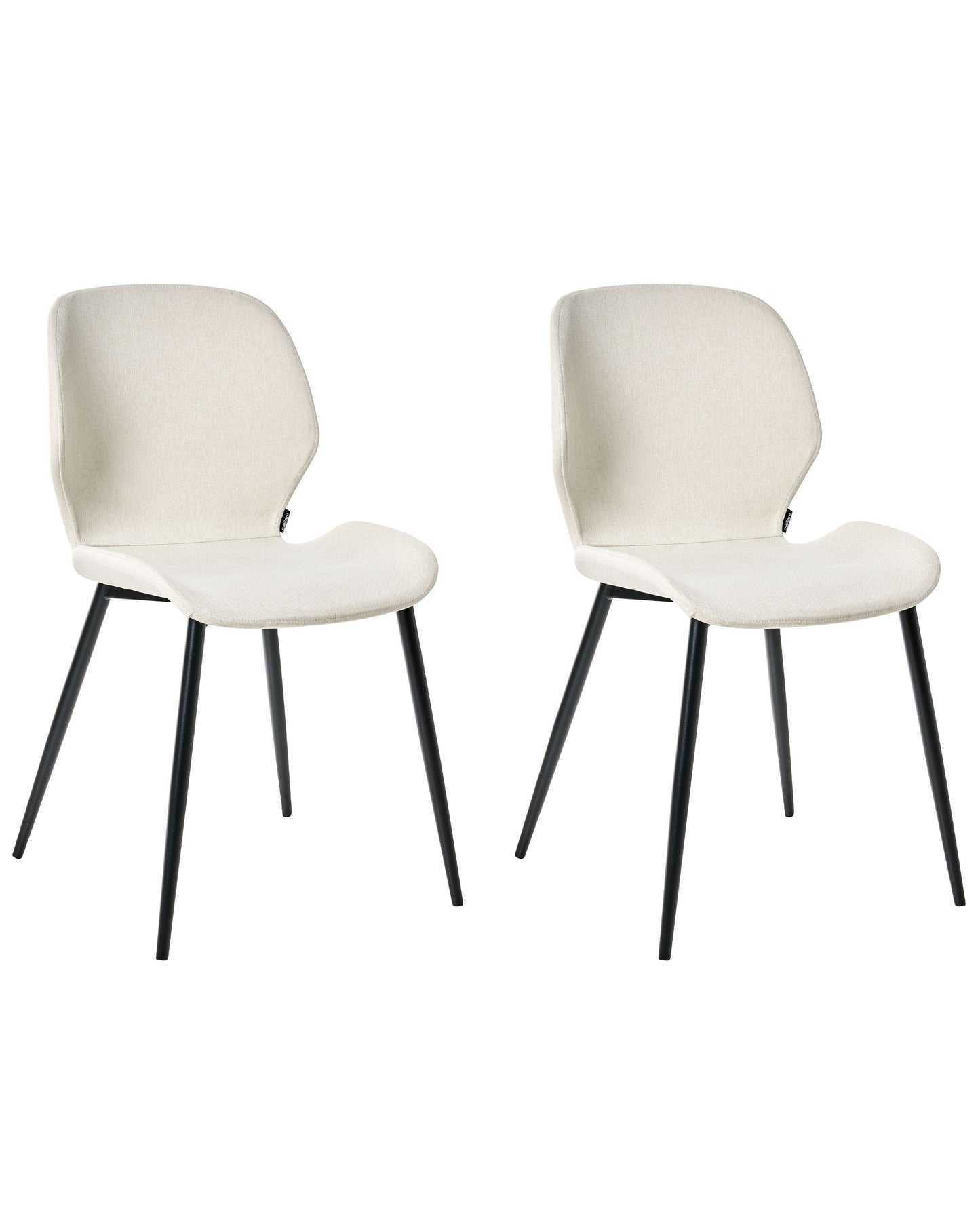 Set Of 2 Light Beige Polyester Conference Chairs Iron Legs
