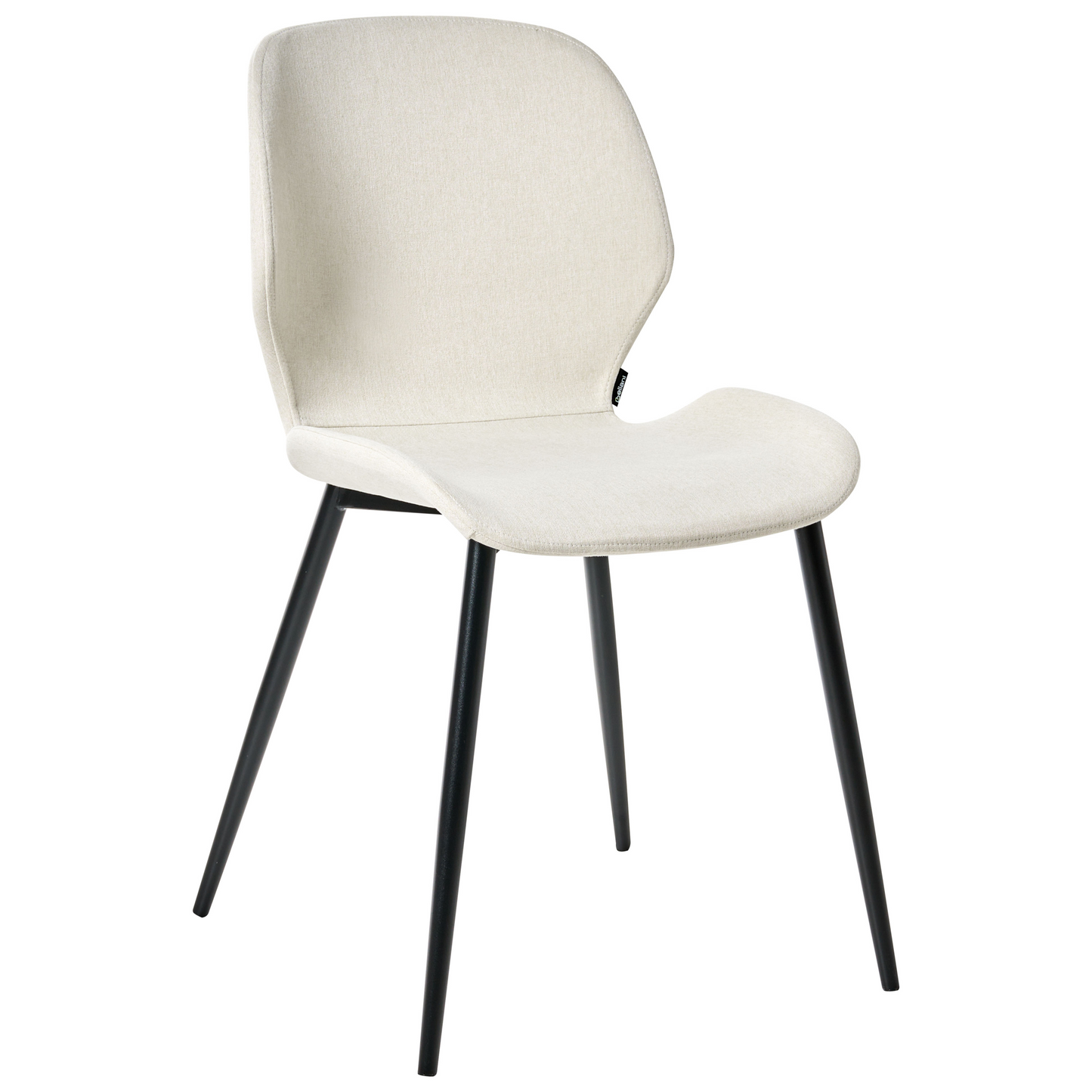 Set Of 2 Light Beige Polyester Conference Chairs Iron Legs