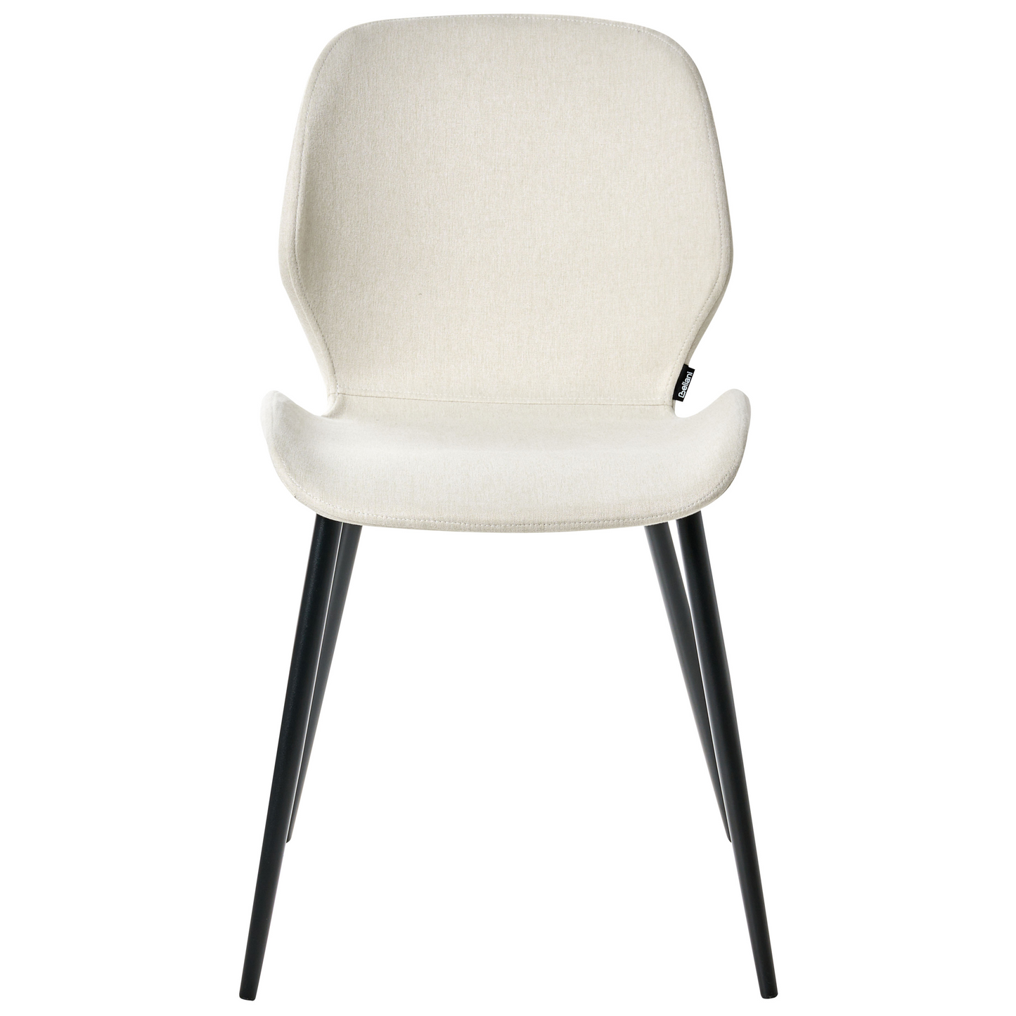 Set Of 2 Light Beige Polyester Conference Chairs Iron Legs