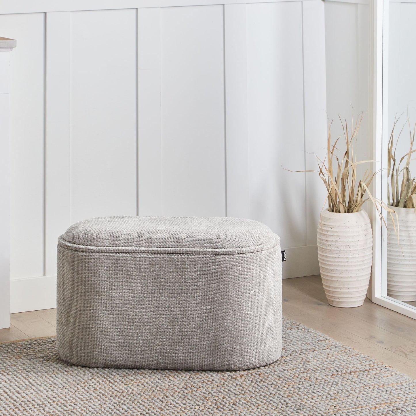 Bedroom Grey Chenille Lift-Top Storage Bench
