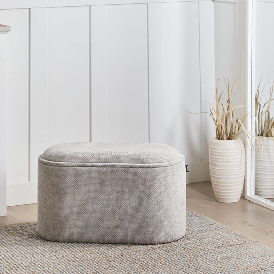 Bedroom Grey Chenille Lift-Top Storage Bench