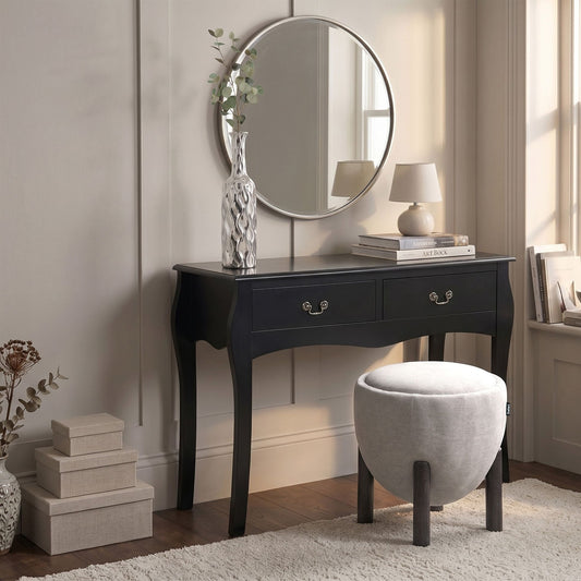 Pouffe With Rubber Wood Legs Upholstered Footstool