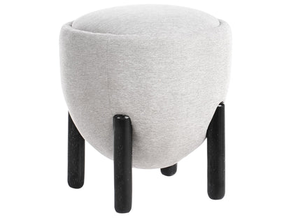 Pouffe With Rubber Wood Legs Upholstered Footstool
