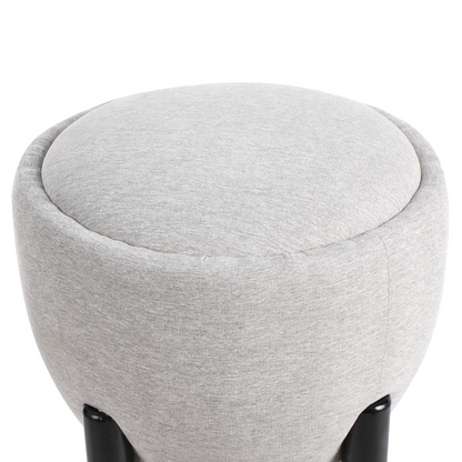 Pouffe With Rubber Wood Legs Upholstered Footstool