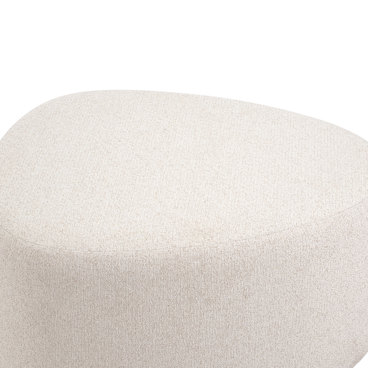Pouffe Light Beige Fabric Upholstered Bed Bench Stool