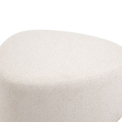 Pouffe Light Beige Fabric Upholstered Bed Bench Stool