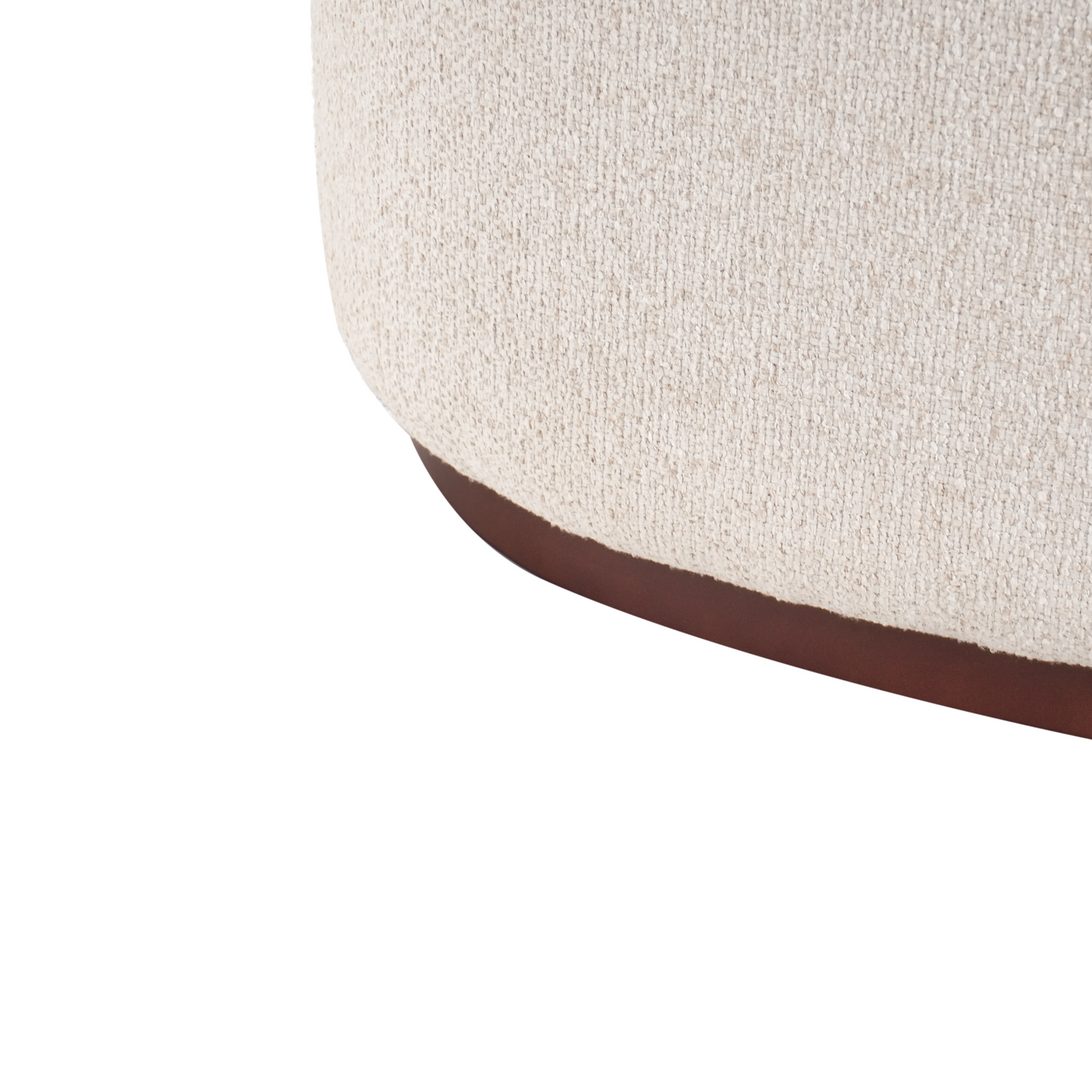 Pouffe Light Beige Fabric Upholstered Bed Bench Stool