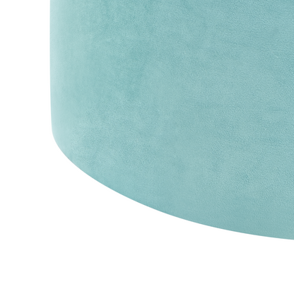 Velvet Mint Green Round Ottoman Pouffe Footstool For Living Room Decor And Extra Seating