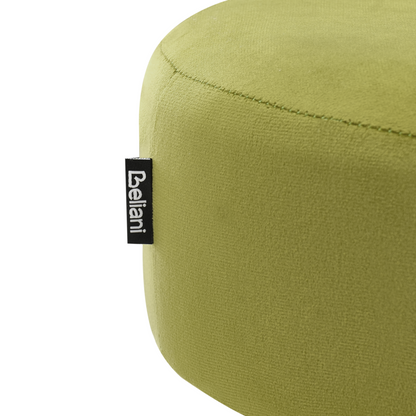 Glamora Lime Green Velvet Footstool With Gold Metal Base For Glam Modern Interiors