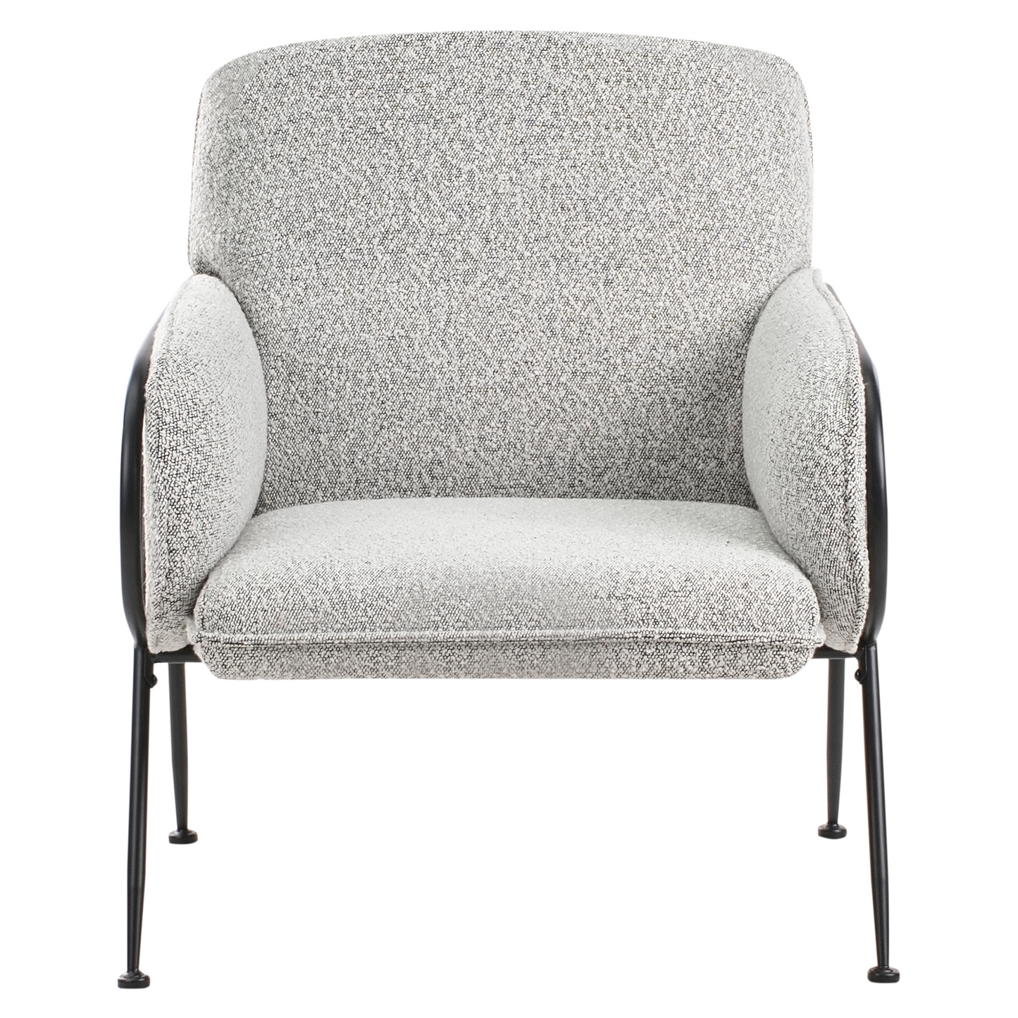 Century Modern Armchair Black White Polyester Upholstery Metal Frame