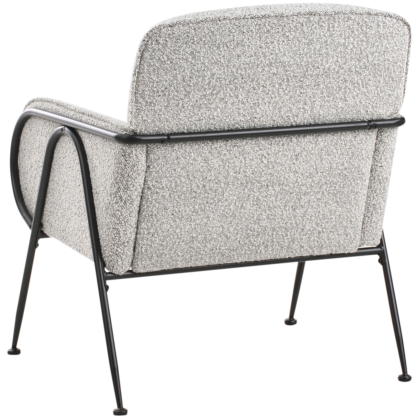 Century Modern Armchair Black White Polyester Upholstery Metal Frame