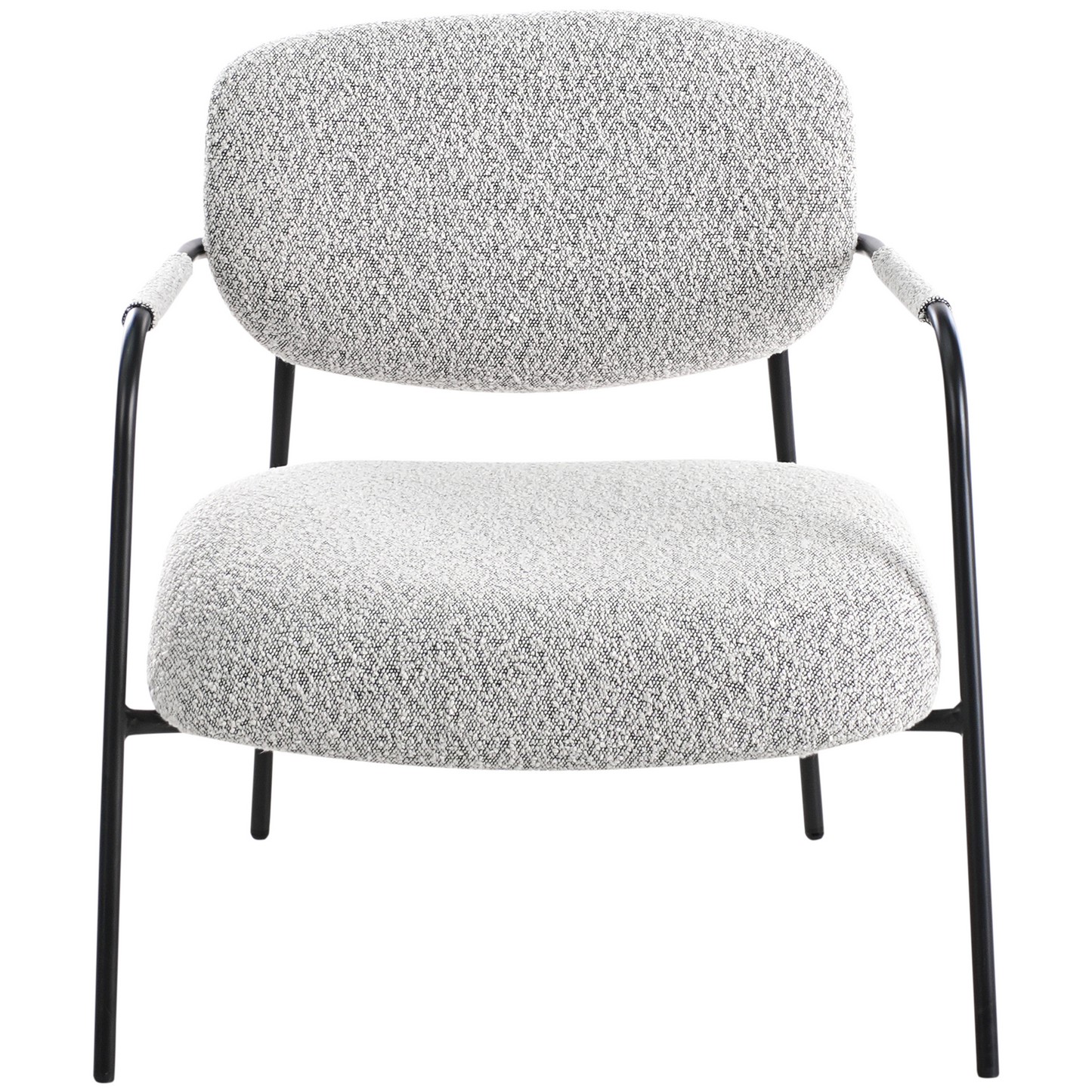 Century Modern Armchair Black White Polyester Upholstery Metal Frame