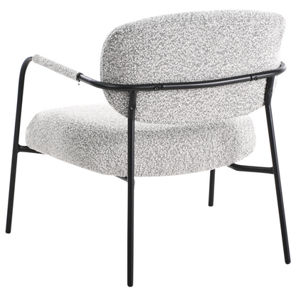 Century Modern Armchair Black White Polyester Upholstery Metal Frame