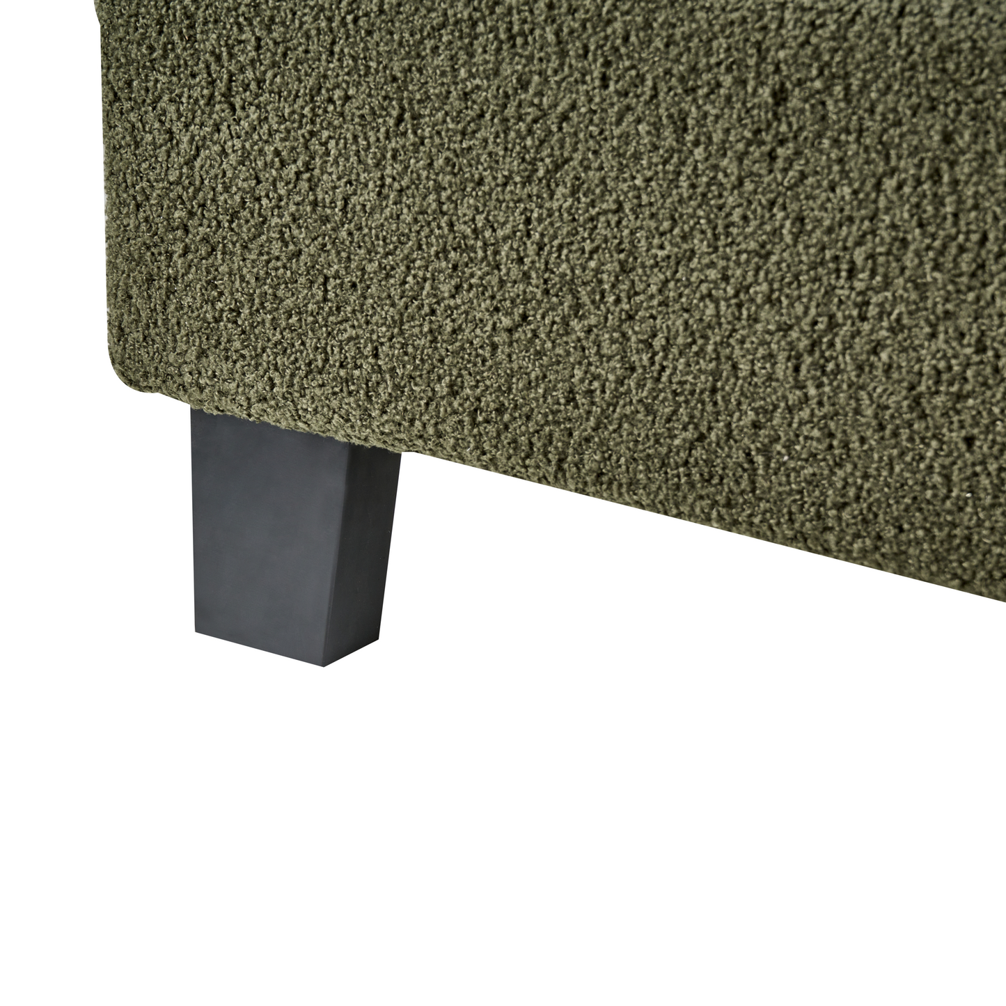 3ft Dark Green Boucle Upholstered Slatted Bed Frame Without Headboard For Modern Minimalist Bedrooms