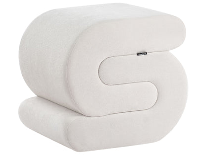 Pouffe Off White Chenille S Shape Footstool
