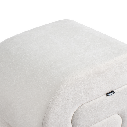 Pouffe Off White Chenille S Shape Footstool
