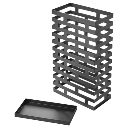 Umbrella Stand Black Powder Coated Tall Hallway Organizer For Wet Umbrellas