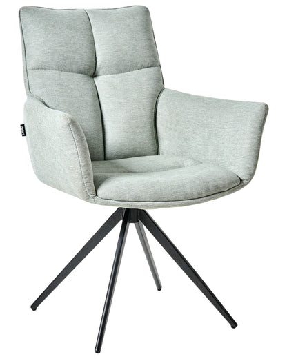 Dining Chair Mint Swivel Armchair With Black Iron Legs