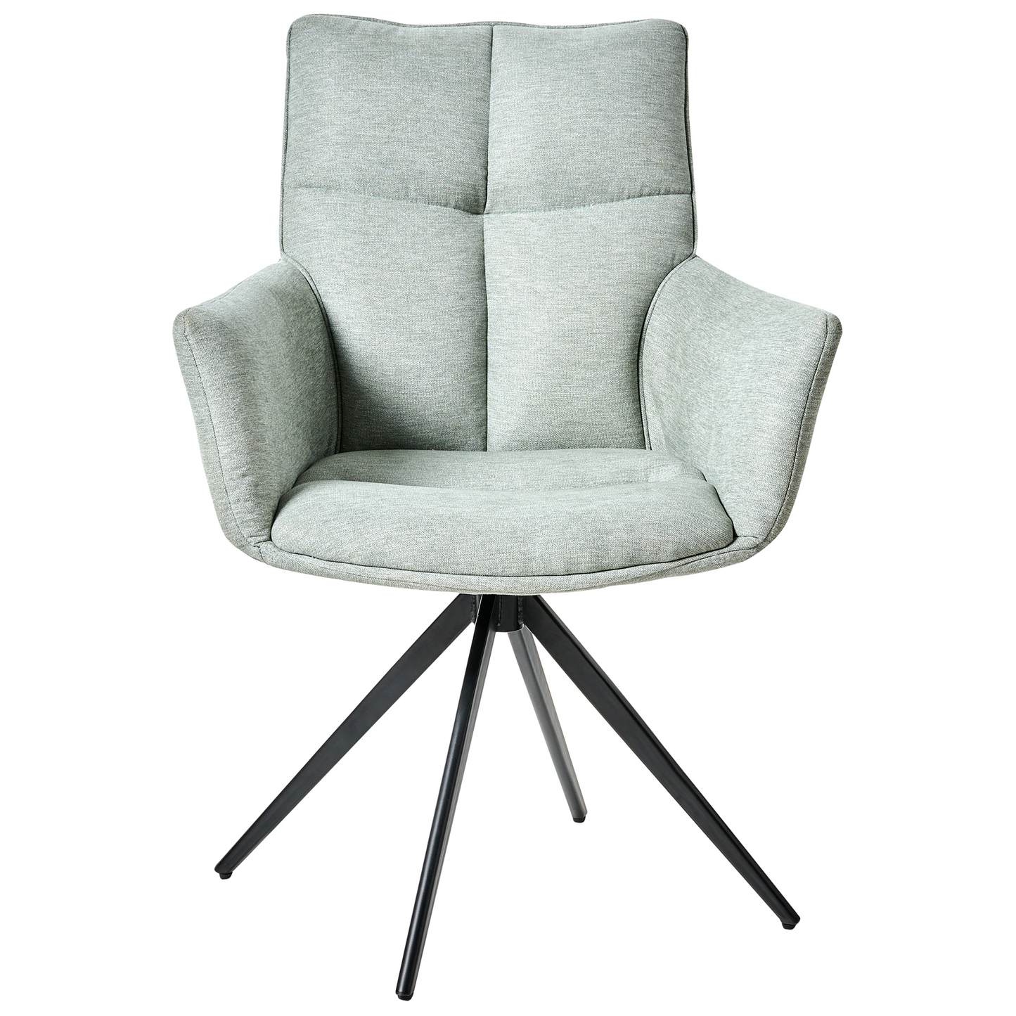 Dining Chair Mint Swivel Armchair With Black Iron Legs