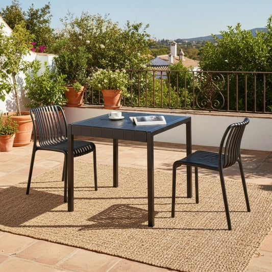 Garden 4 Seater Black Weather Resistant Dining Table