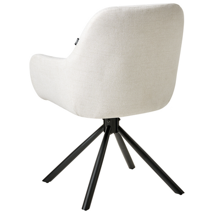 Prestige Home Swivel Dining Chair Off White Fabric With Metal Base