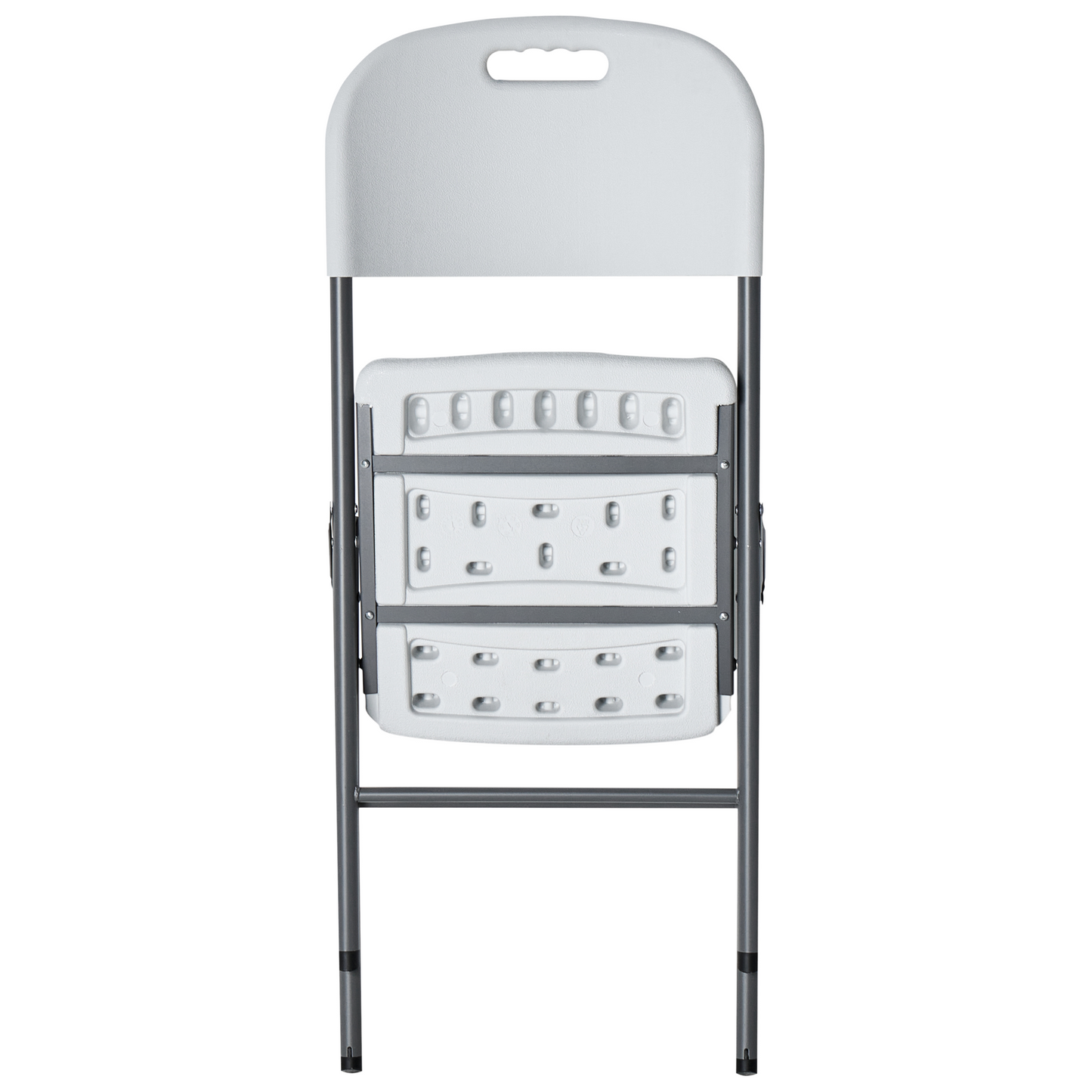 2-Pack Folding White Outdoor Dining Chairs - Modern Arm-Free Set Moisture-Resistant Synthetic Material