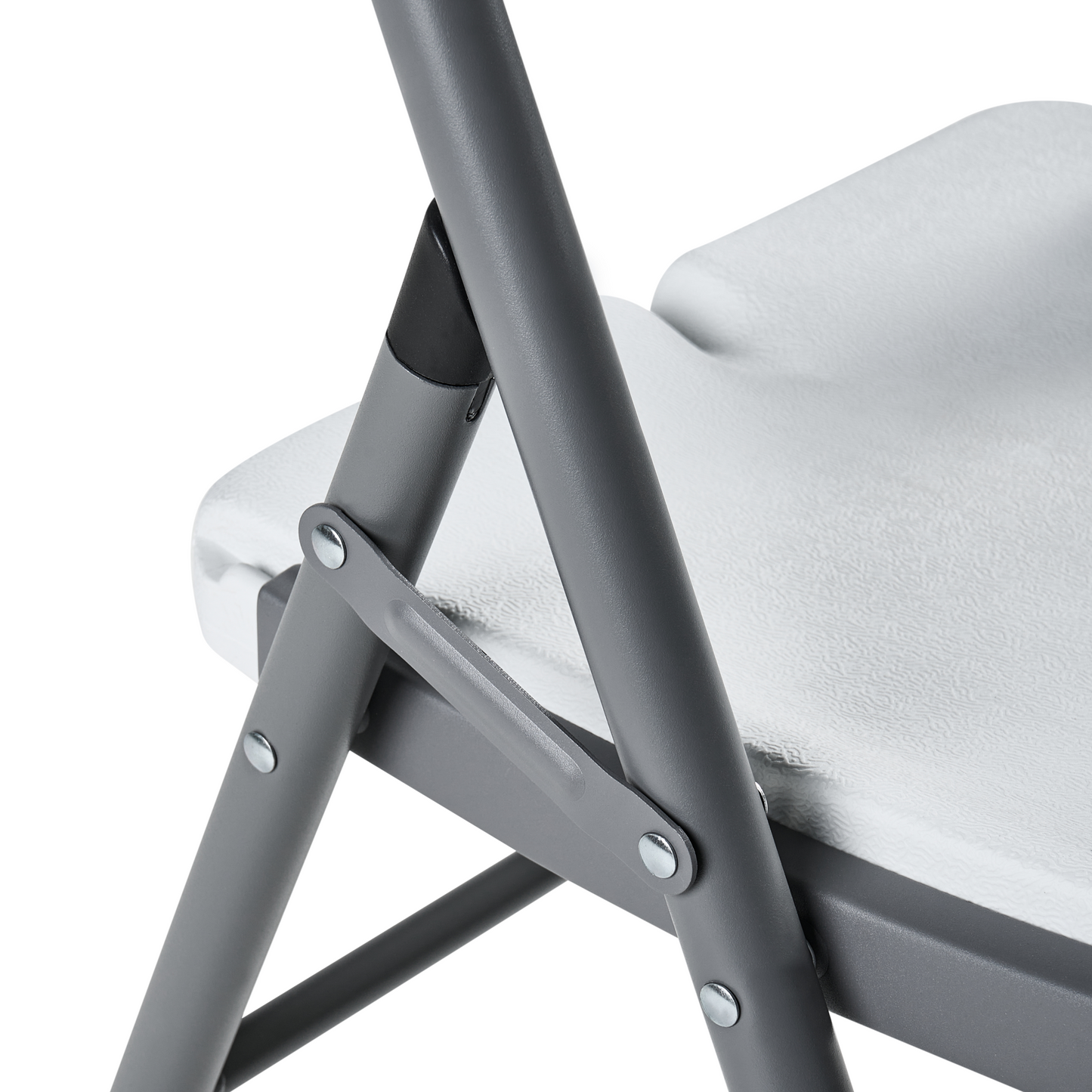 2-Pack Folding White Outdoor Dining Chairs - Modern Arm-Free Set Moisture-Resistant Synthetic Material