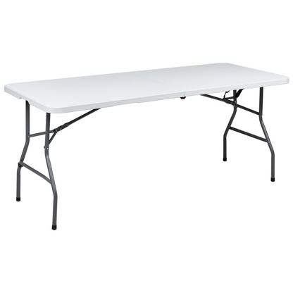 6 Seater Outdoor Dining Set White With Folding Chairs