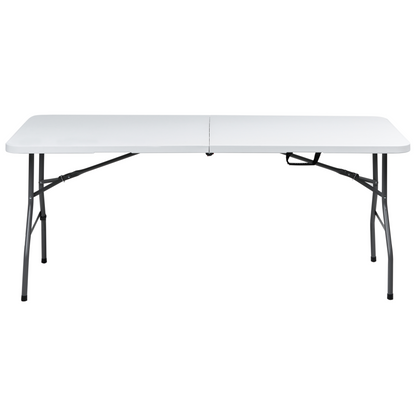 White 4 Seater Garden Dining Set With Foldable Table And Chairs