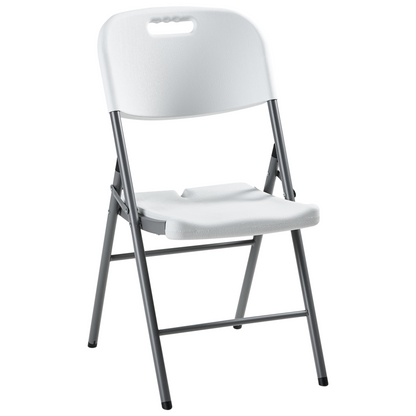 White 4 Seater Garden Dining Set With Foldable Table And Chairs
