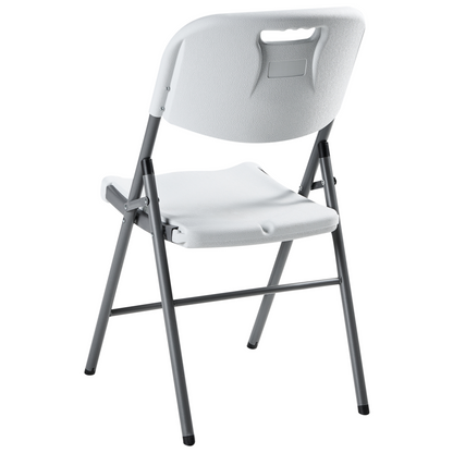 6 Seater Outdoor Dining Set White With Folding Chairs