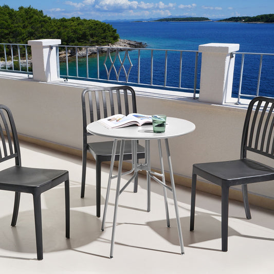 Dining Table Grey Iron Round 64cm Outdoor