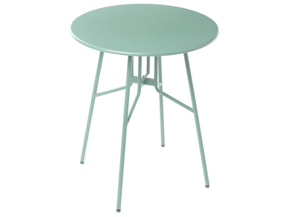 Light Green Round Garden Dining Table 64cm Iron Outdoor