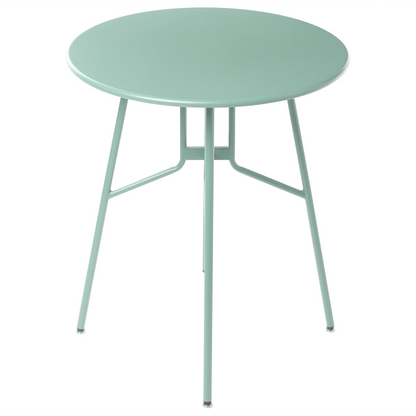 Light Green Round Garden Dining Table 64cm Iron Outdoor