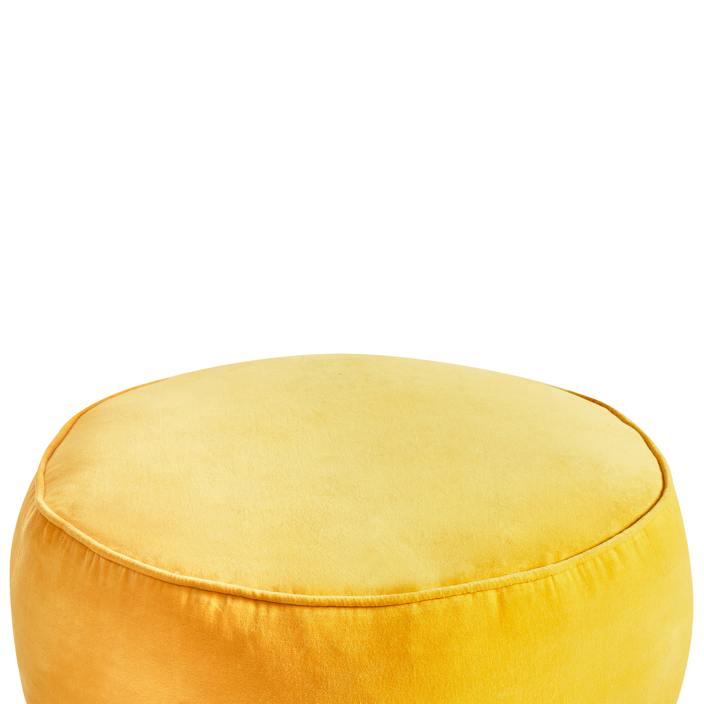 Velvet Round Ottoman Pouffe Footstool Yellow