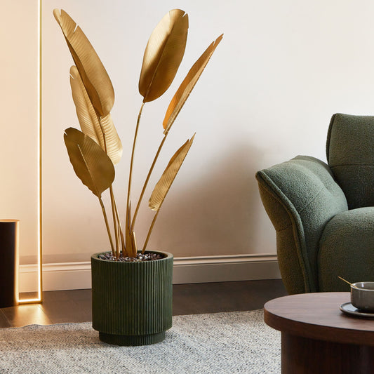 Living Artificial Potted Banana Tree Gold 123cm Indoor Decor