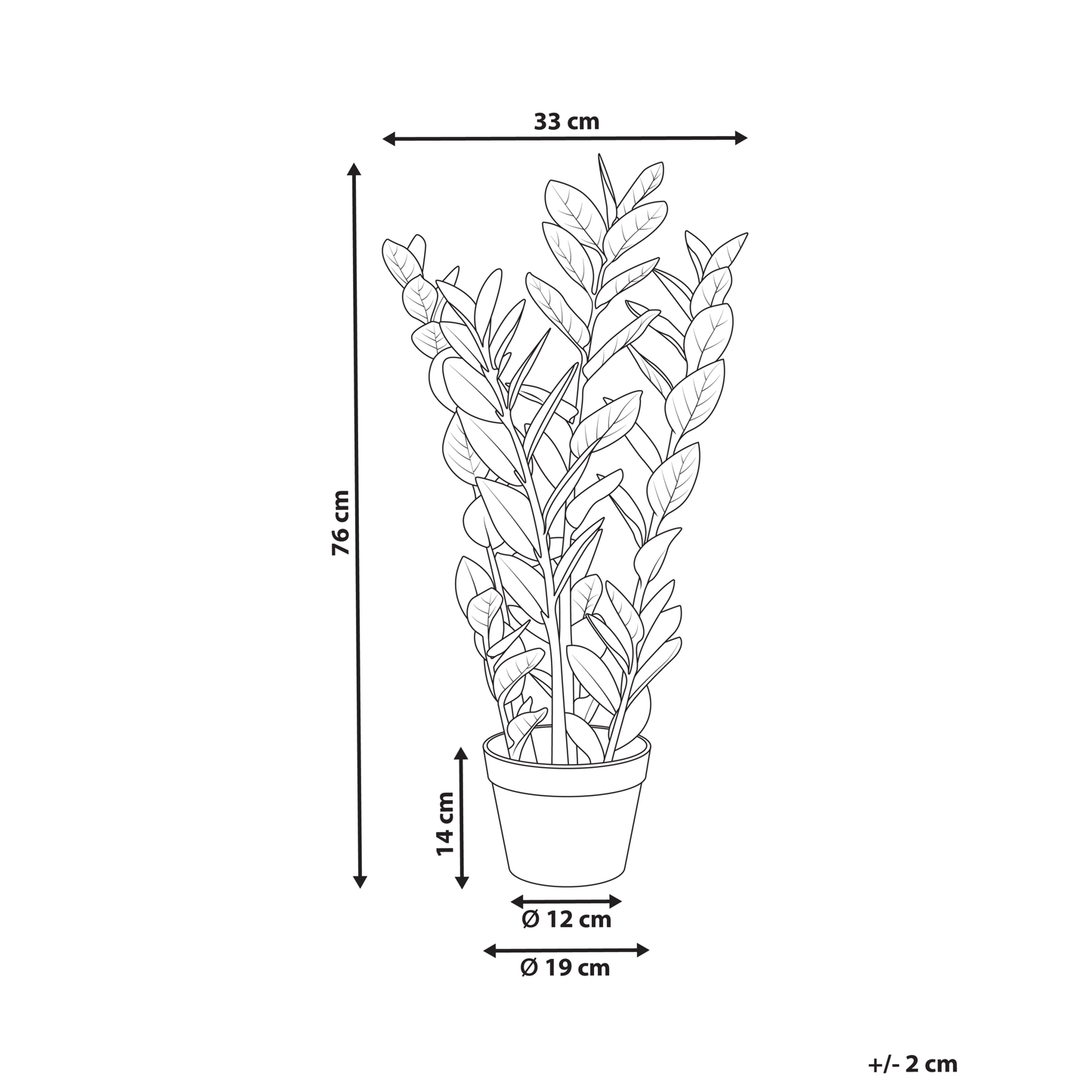 Plant 76cm Artificial Potted Zamiifolia Green And Black Decorative Indoor Accessory