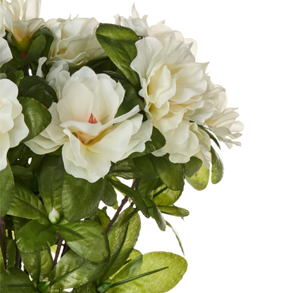 Artificial Potted Rhododendron Plant White Flowers 36cm