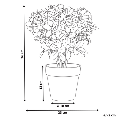 Artificial Potted Rhododendron Plant White Flowers 36cm