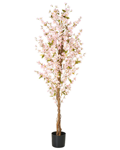 Ever Garden Artificial Cherry Blossom Tree 185cm Pink Green Leaves