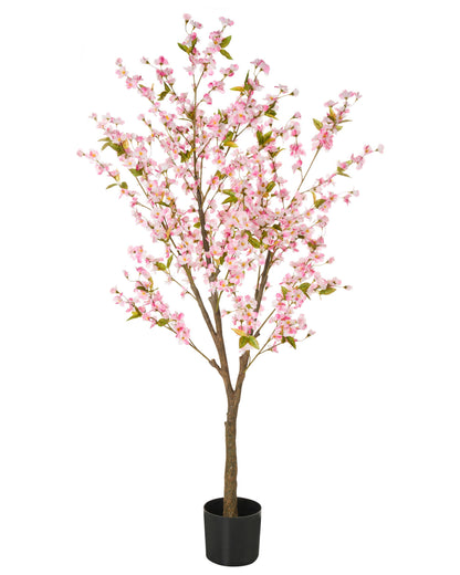 Artificial Potted Plant 180cm Pink Blossom With Green Leaves