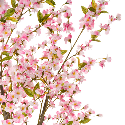 Artificial Potted Plant 180cm Pink Blossom With Green Leaves