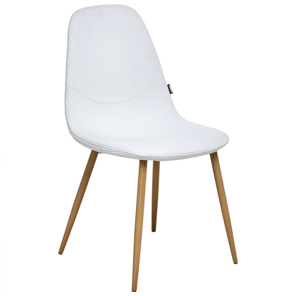 Corduroy White Seat Armless Dining Chairs Set of 2