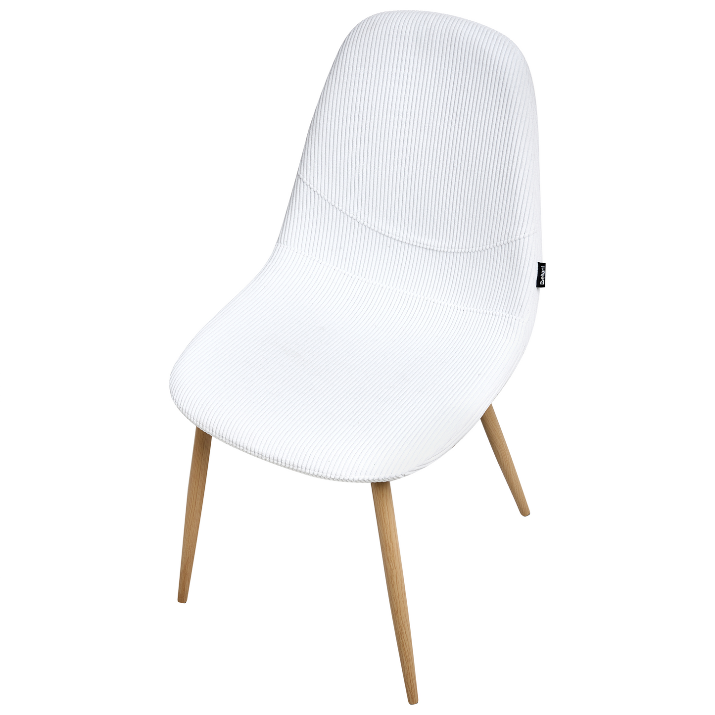 Corduroy White Seat Armless Dining Chairs Set of 2