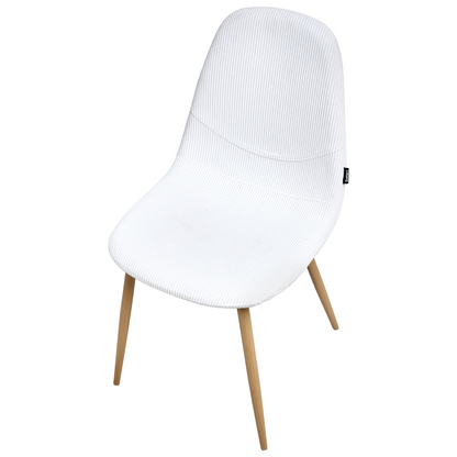 Corduroy White Seat Armless Dining Chairs Set of 2