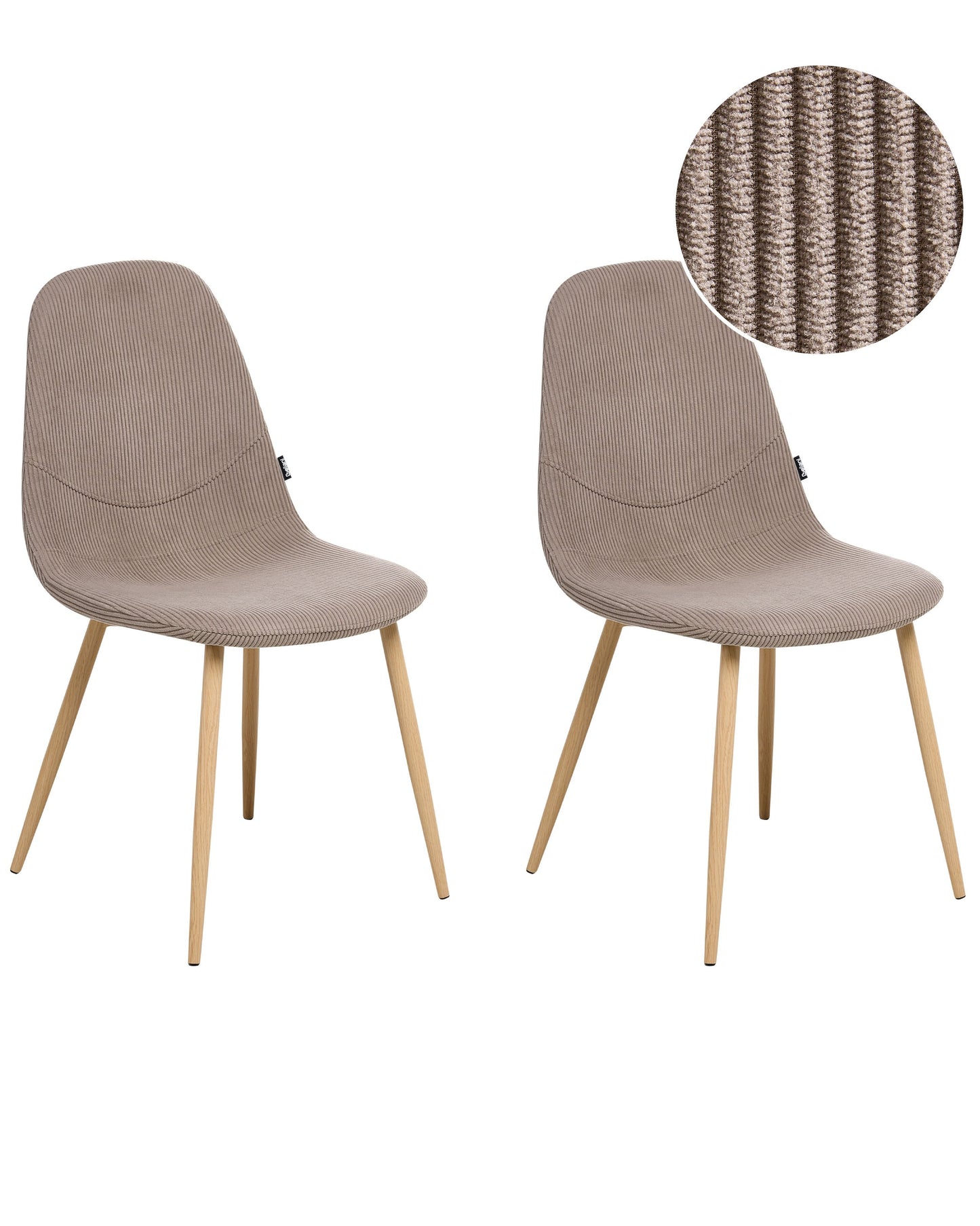 Astra Home Taupe Corduroy Armless Dining Chairs Set Of 2